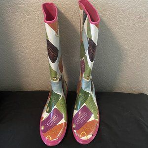 COACH Women Size 6B Pammie Rain Boots